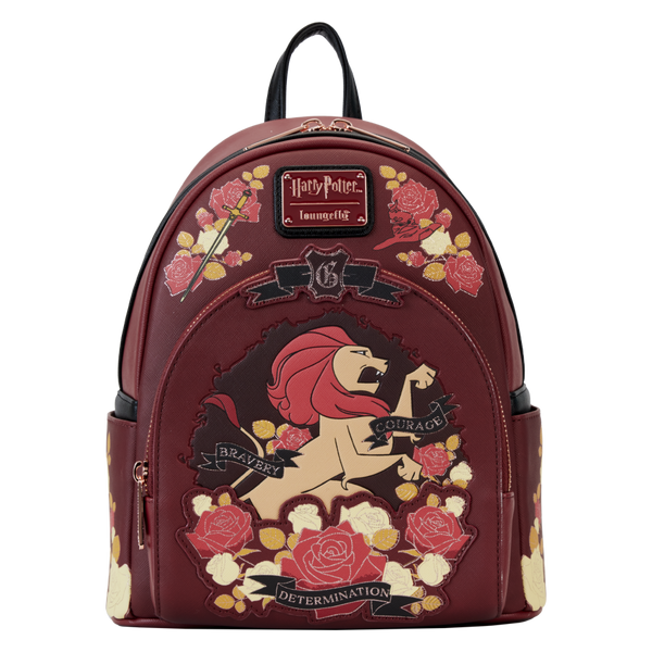 Harry Potter - Gryffindor House Floral Tattoo Mini Backpack