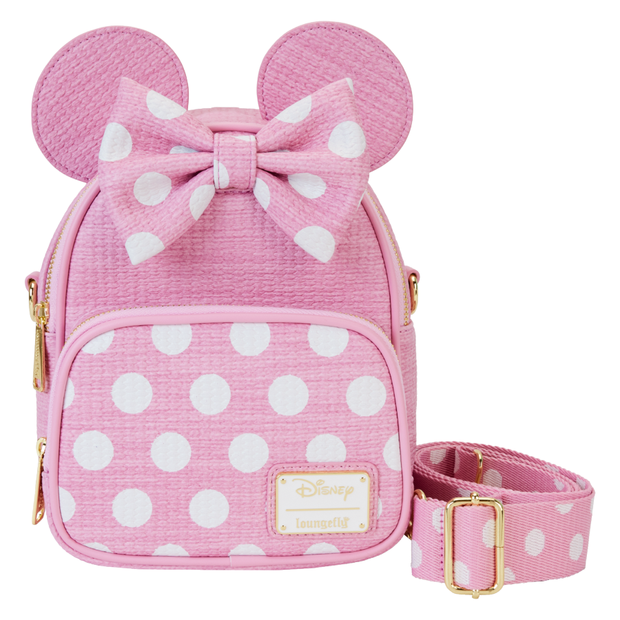 Minnie Mouse Convertible Mini Backpack & Purse – Officially Licensed 3D Ears & Bow Design, PU Material