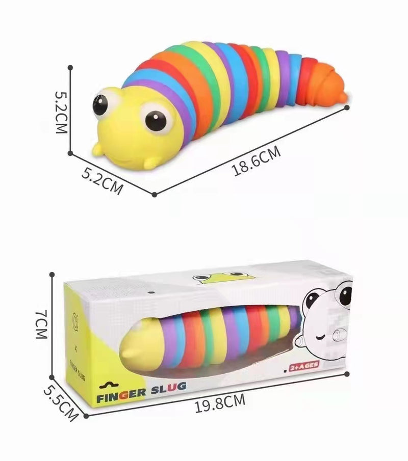 Rainbow Finger Slug (with eyes)