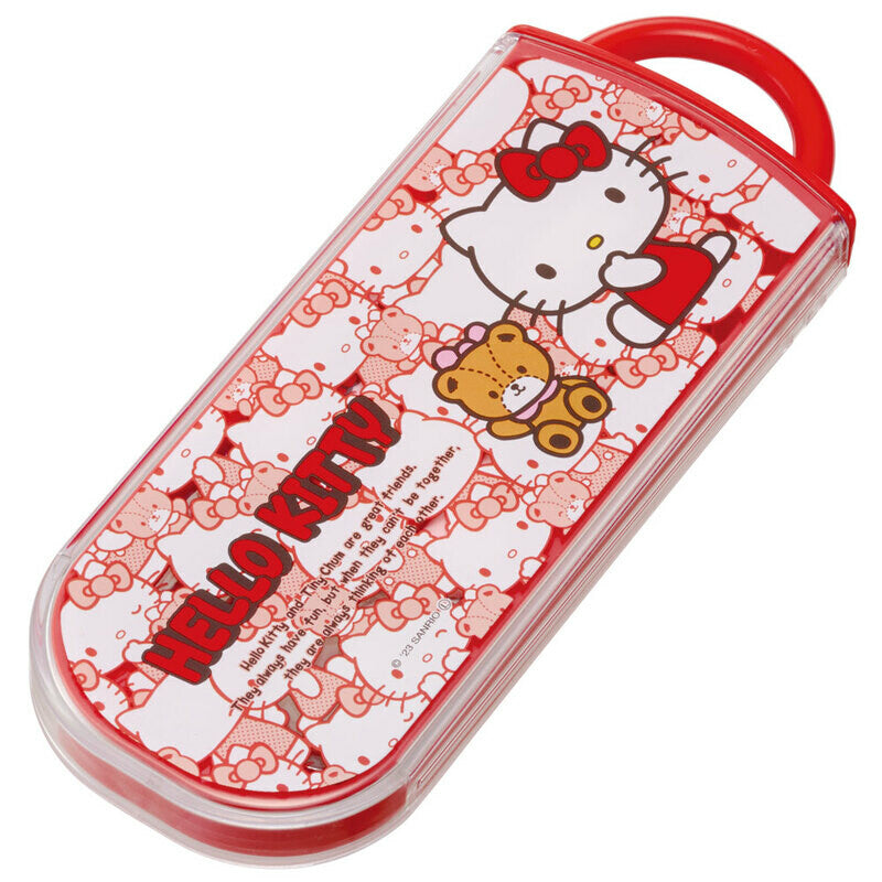 Hello Kitty Slide Cutlery Trio Set | Tiny Chum Red
