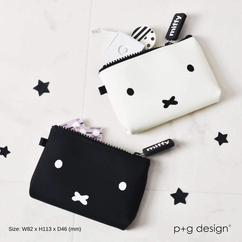 NUU Small Miffy Face Black Zipper Pouch