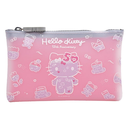 NUU - Large Clear Hello Kitty 50th Anniversary Zipper Pouch