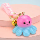 Octopus LED Light Up Keychain with Bell Charm