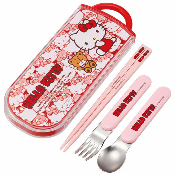 Hello Kitty Slide Cutlery Trio Set | Tiny Chum Red