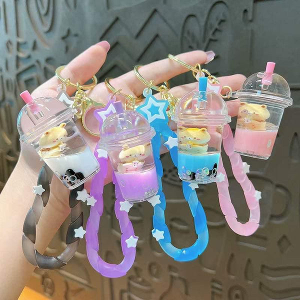 Bubble Tea Bear Keychain