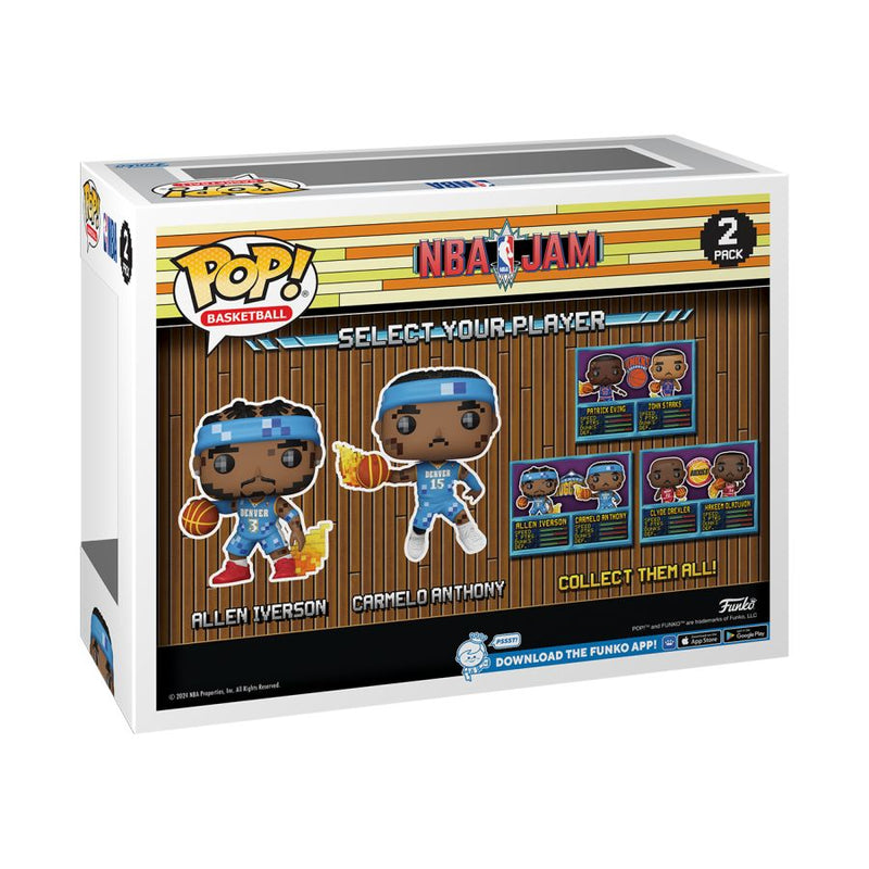 NBA JAM: Nuggets - Allen Iverson & Carmelo Anthony 8-Bit Pop! Vinyl 2 Pack