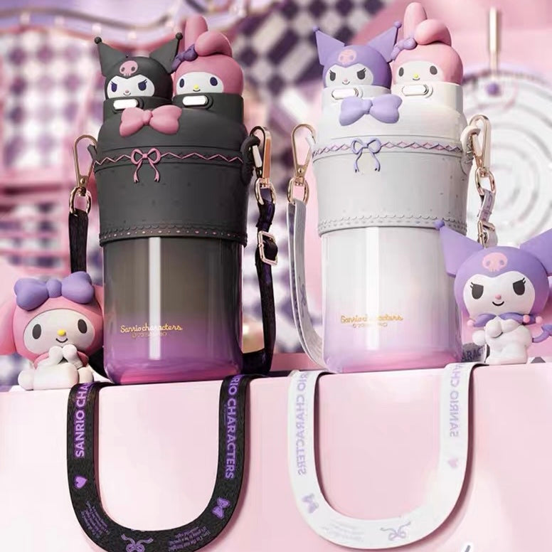 Sanrio - Kuromi & My Melody Dual Nozzle 316SS Drink Bottle 550ml