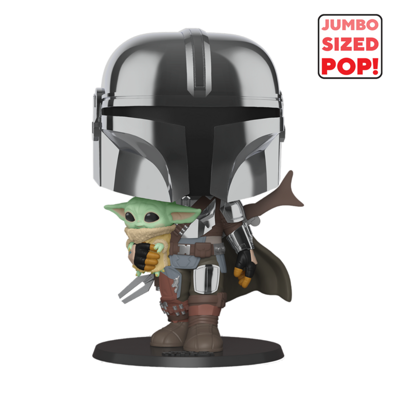 Star Wars: The Mandalorian - Mandalorian with Child Chrome 10" Pop! Vinyl