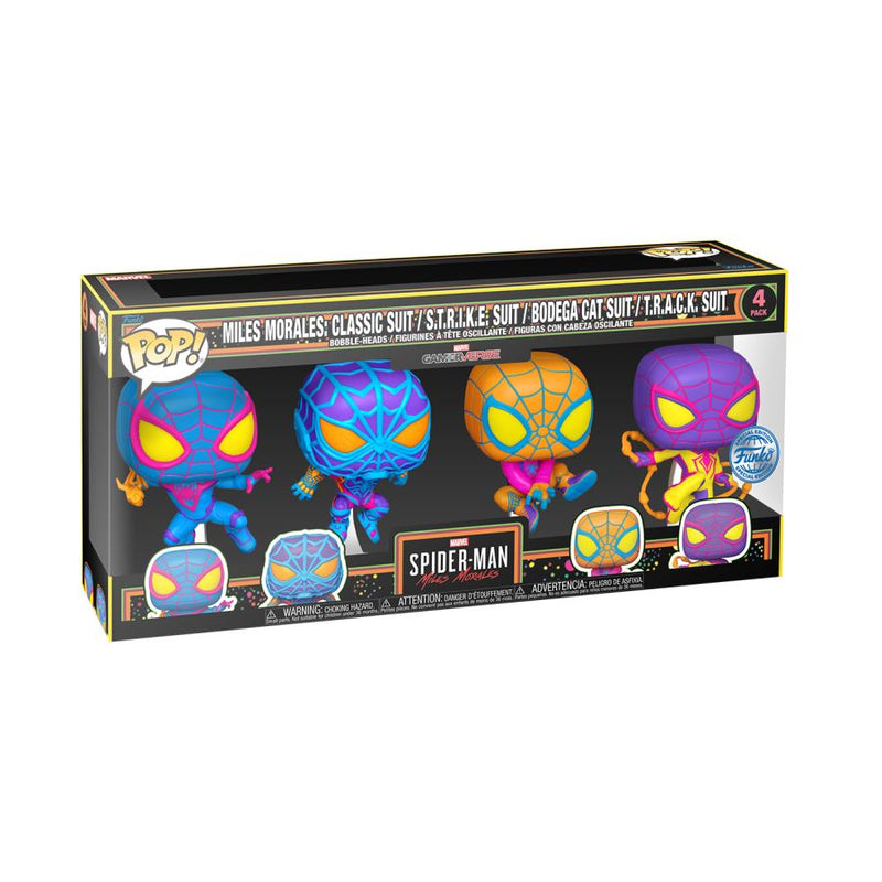 Spider-Man - Miles Morales Blacklight Pop! Vinyl 4-Pack [RS]