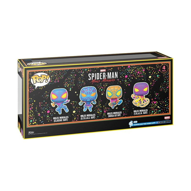 Spider-Man - Miles Morales Blacklight Pop! Vinyl 4-Pack [RS]