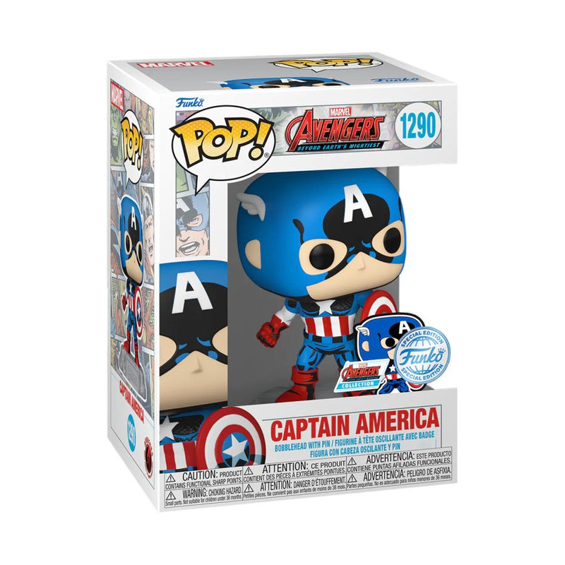 Marvel Comics - Captain America 60th Anniversary (with Pin) Pop! Vinyl [RS]