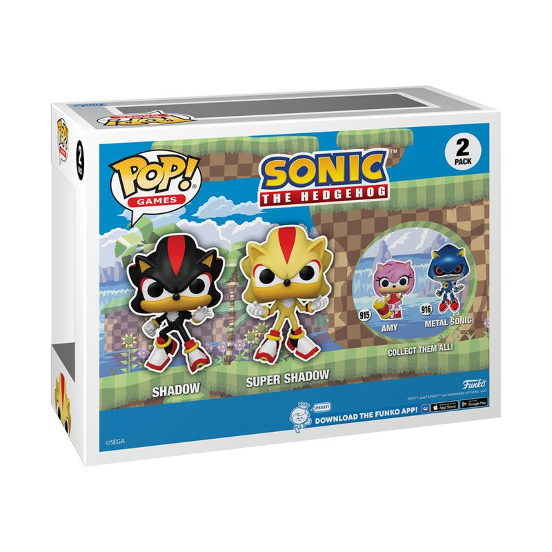 Sonic the Hedgehog - Shadow & Super Shadow Glow Pop! Vinyl 2-Pack [RS]