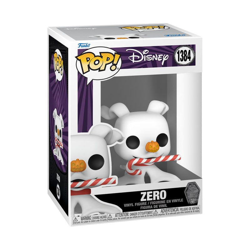 The Nightmare Before Christmas 30th Anniversary - Zero with Candy Cane Pop! Vinyl