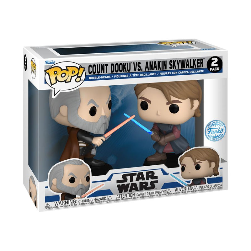 Star Wars: The Clone Wars - Anakin Skywalker Vs Count Dooku Pop! Vinyl 2-Pack [RS]