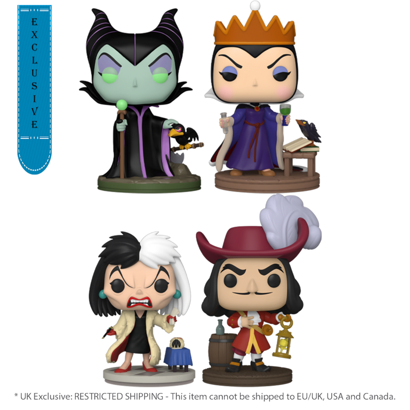 Disney: Villains - US Exclusive Glow Pop! Vinyl 4-Pack [RS]