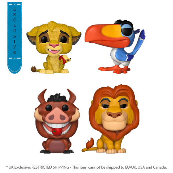 Lion King - Simba, Zazi, Pumbaa, Mufasa Glitter Pop! 4-Pack [RS]