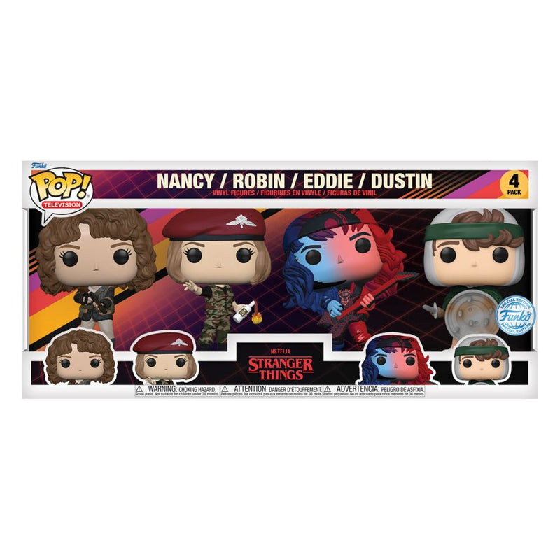 Stranger Things - Nancy, Robin, Eddie & Dustin Pop! 4-Pack [RS]