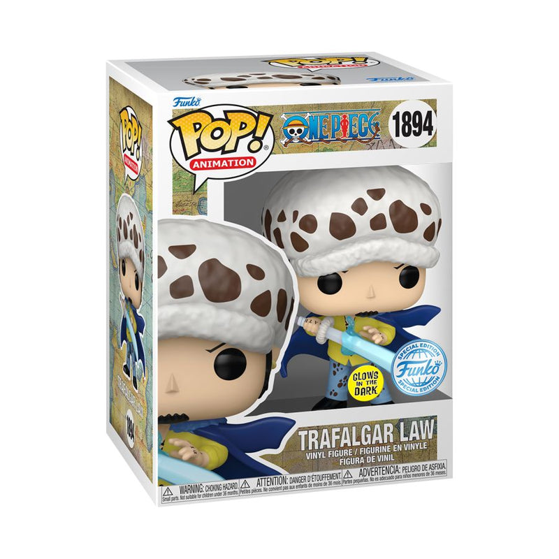 One Piece - Trafalgar Law (with Blue Anesthesia) Glow Pop! Vinyl [RS]