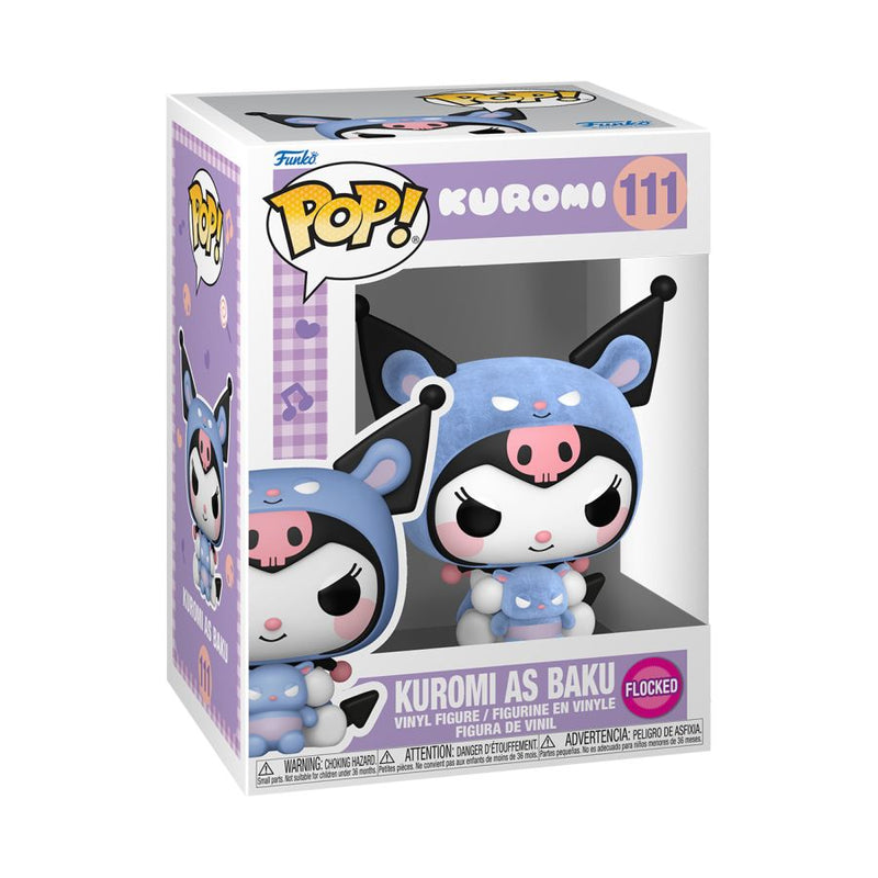Hello Kitty - Kuromi as Baku Flocked Pop! Vinyl