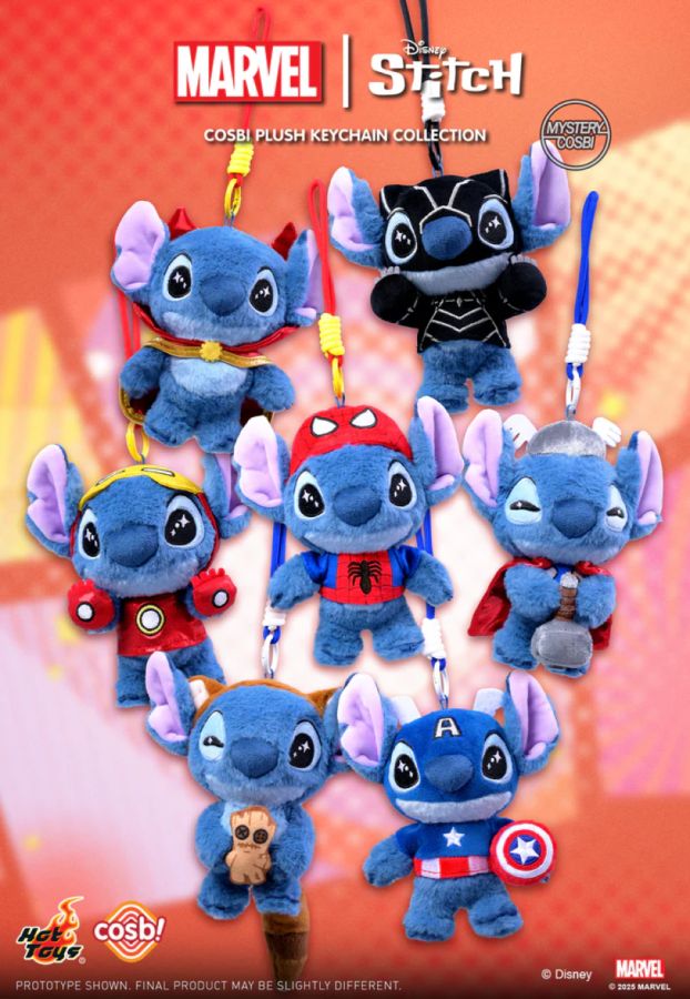 Disney - Stitch Marvel Cosplay Mystery Cosbi Plush Keychain Blind Box