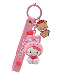 Hello Kitty and Friends Keychain with hand strap Assortment - Animal Outfit