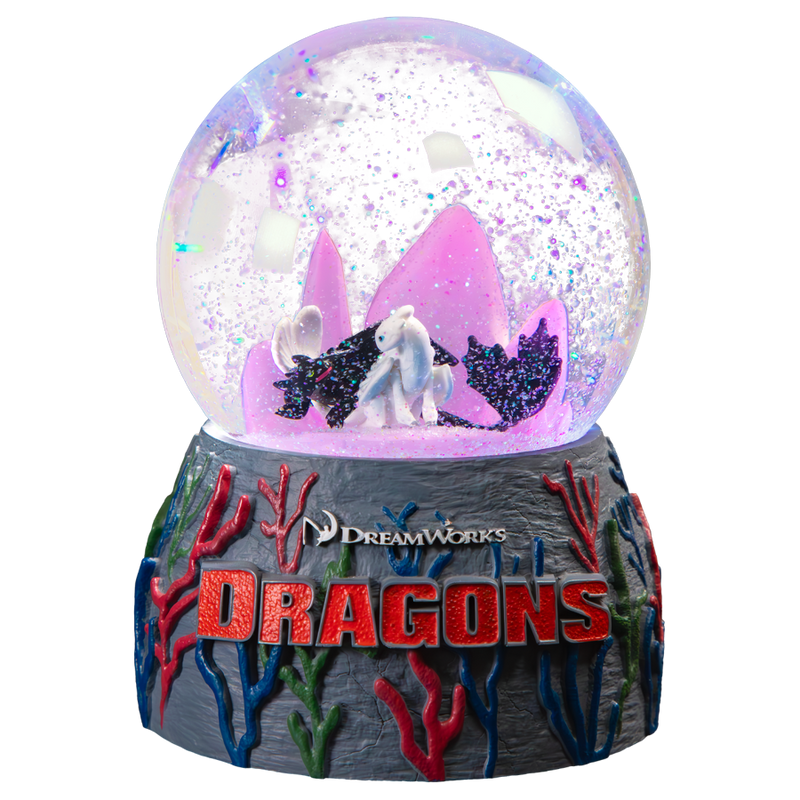 How to Train your Dragon - Toothless & Light Fury Light-up Snowglobe