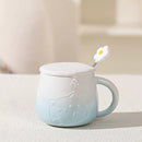 Sakura Cat Ceramic Mug with Spoon