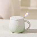 Sakura Cat Ceramic Mug with Spoon