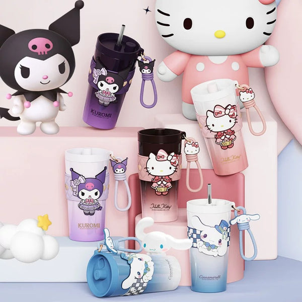 Sanrio Stainless Steel Travel Cup with Straw and Sleeve - 650ml