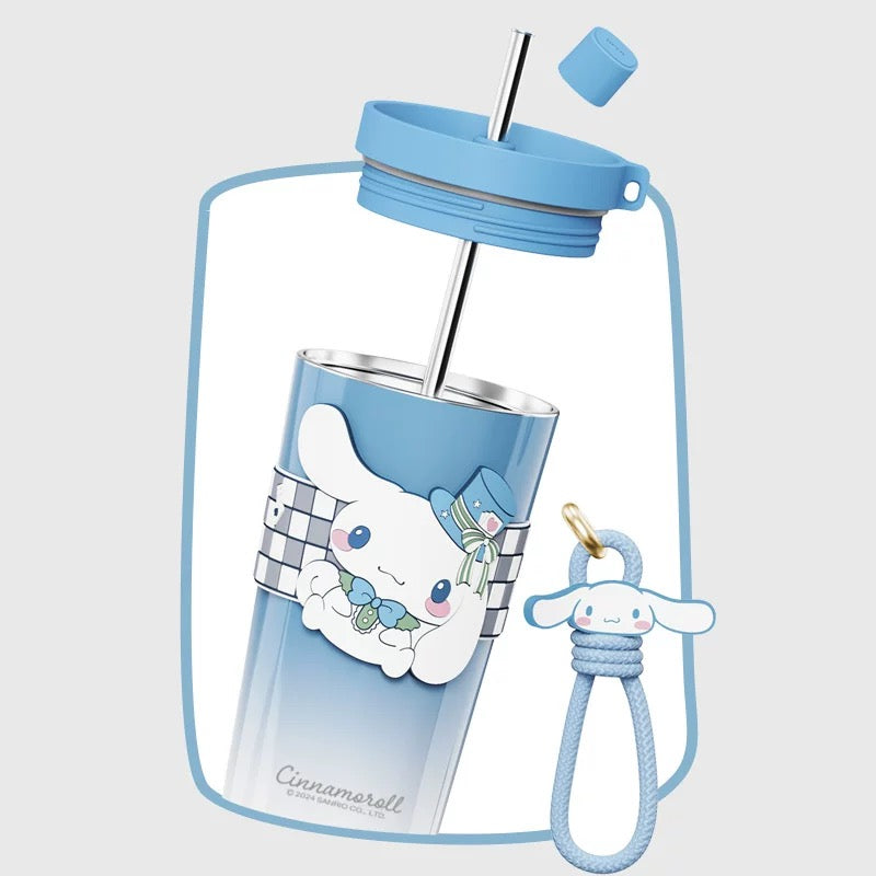 Sanrio Stainless Steel Travel Cup with Straw and Sleeve - 650ml