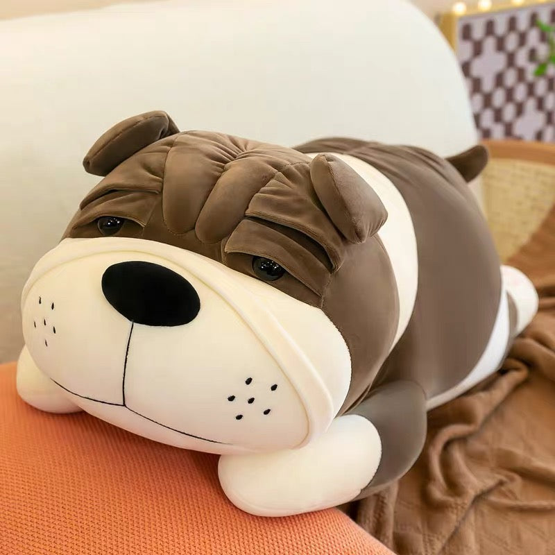 Bulldog Lying Plush Cushion - 80cm