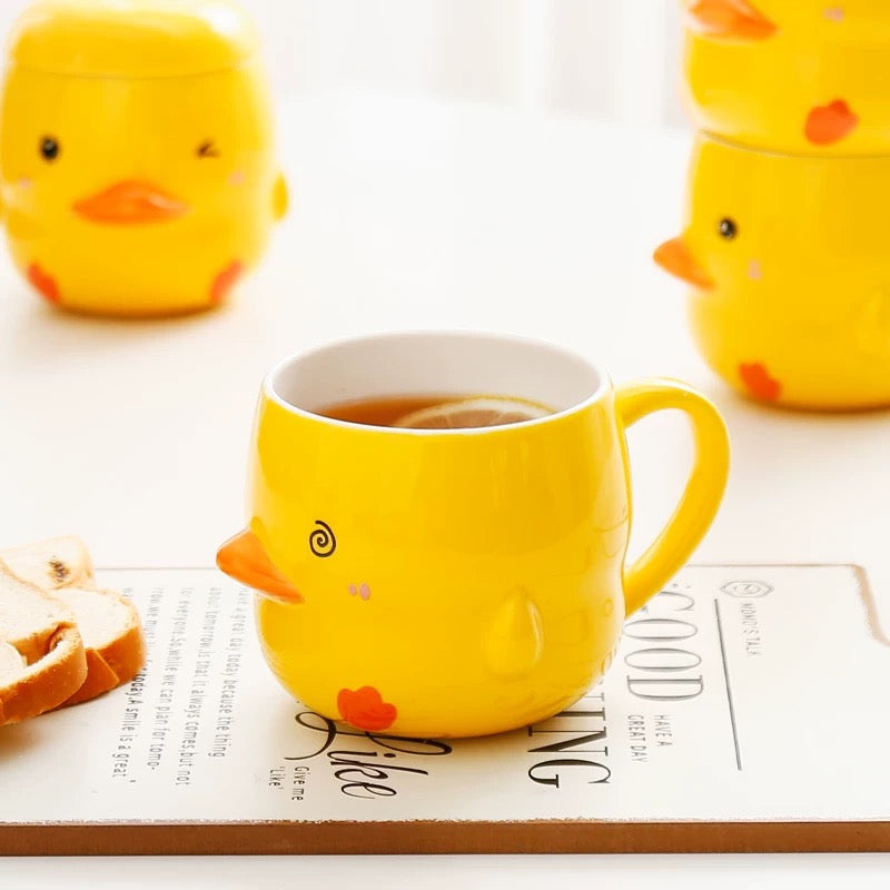Chubby Duck 3D Ceramic Mug with Lid