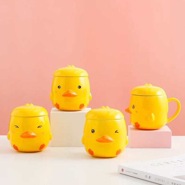 Chubby Duck 3D Ceramic Mug with Lid