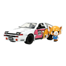 Aggretsuko - Toyota AE86 with Aggretsuko 1:24 Scale Diecast Vehicle Set