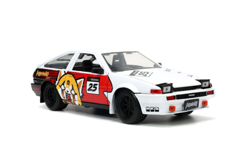 Aggretsuko - Toyota AE86 with Aggretsuko 1:24 Scale Diecast Vehicle Set