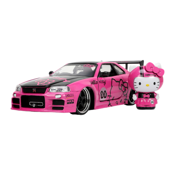 Hello Kitty - 2002 Nissan GTR (R34) with Hello Kitty 1:24 Scale Dieast Vehicle