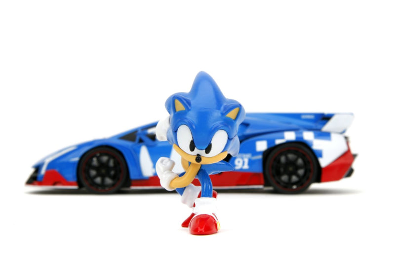 Sonic  - Lamborghini Veneno 1:24 Scale Diecast Vehicle with Sonic Figure
