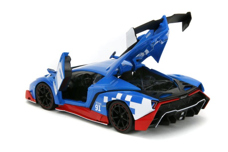 Sonic  - Lamborghini Veneno 1:24 Scale Diecast Vehicle with Sonic Figure