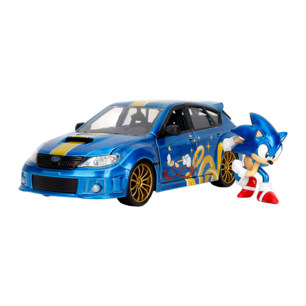 Sonic the Hedgehog - Subaru STI with Sonic Figure 1:24 Scale Diecast Vehicle