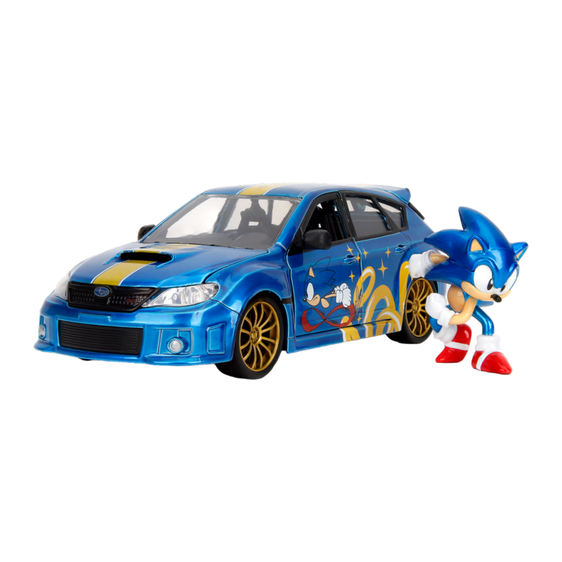Sonic the Hedgehog - Subaru STI with Sonic Figure 1:24 Scale Diecast Vehicle