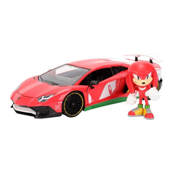 Sonic the Hedgehog - Lamborghini Veneno SV 1:24 Scale Diecast Vehicle with Knuckles Figure