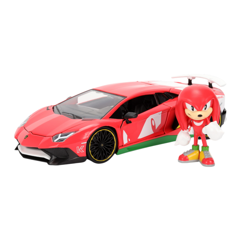 Sonic the Hedgehog - Lamborghini Veneno SV 1:24 Scale Diecast Vehicle with Knuckles Figure