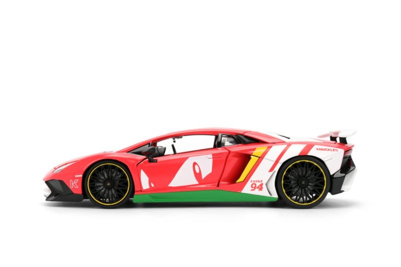 Sonic the Hedgehog - Lamborghini Veneno SV 1:24 Scale Diecast Vehicle with Knuckles Figure
