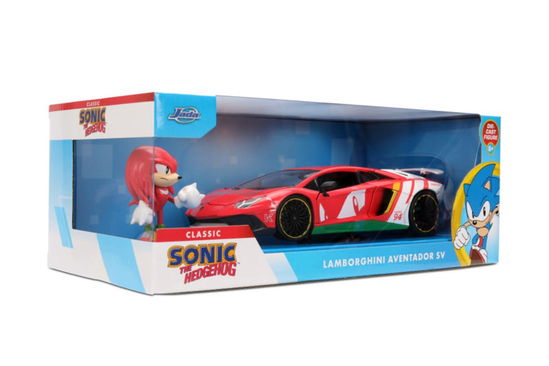 Sonic the Hedgehog - Lamborghini Veneno SV 1:24 Scale Diecast Vehicle with Knuckles Figure
