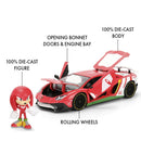 Sonic the Hedgehog - Lamborghini Veneno SV 1:24 Scale Diecast Vehicle with Knuckles Figure