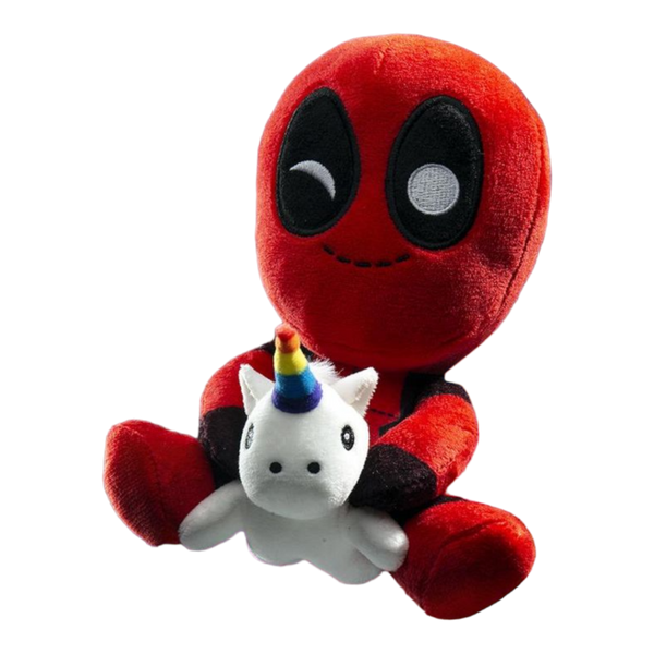 Deadpool riding a unicorn top plush