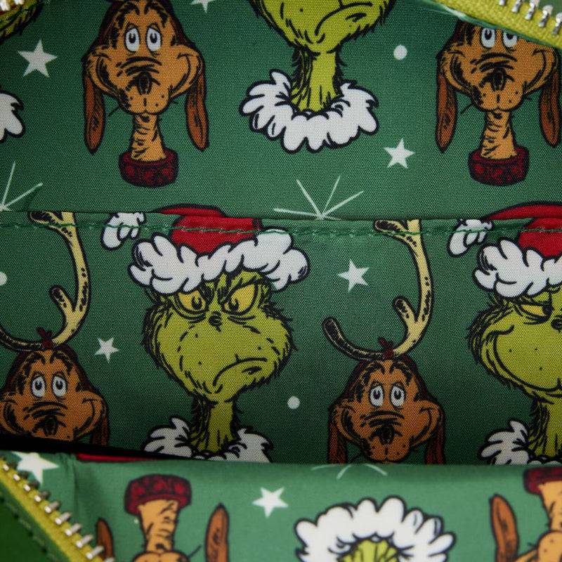 Dr Seuss - Dr. Seuss Grinch Holiday Wreath Figural Crossbody Bag