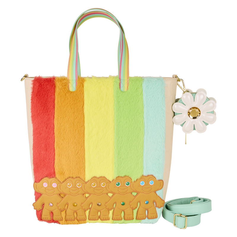 Good Luck Trolls - Trolls with Faux Fur Tote Bag & Detachable Coin Purse