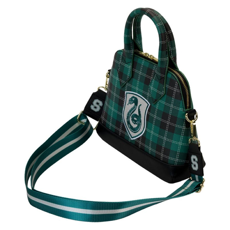 Harry Potter - Slytherin Patch Varsity Plaid Crossbody Bag