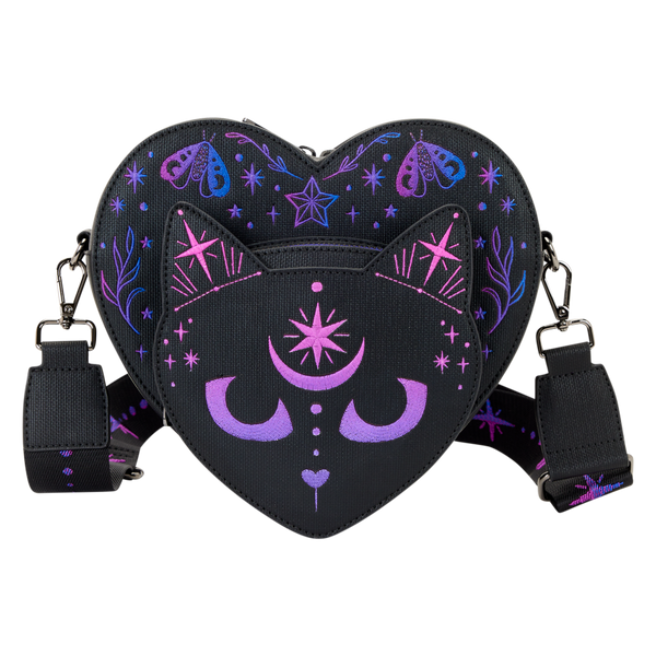 Loungefly - Neon Cat Heart Figural Crossbody Bag